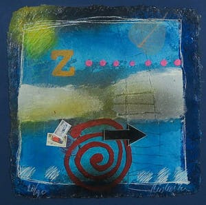 Theo Koster - Zeefdruk en collage, Zonder titel - Ingelijst kopen? Bied vanaf 35!