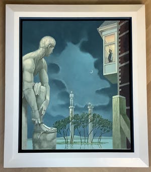 Hans Rombouts - “Starend naar de beelden “. Magisch Realistisch kopen? Bied vanaf 300!