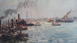 Daniel Muhlhaus - Haven Rotterdam met Maasbruggen. kopen? Bied vanaf 225!