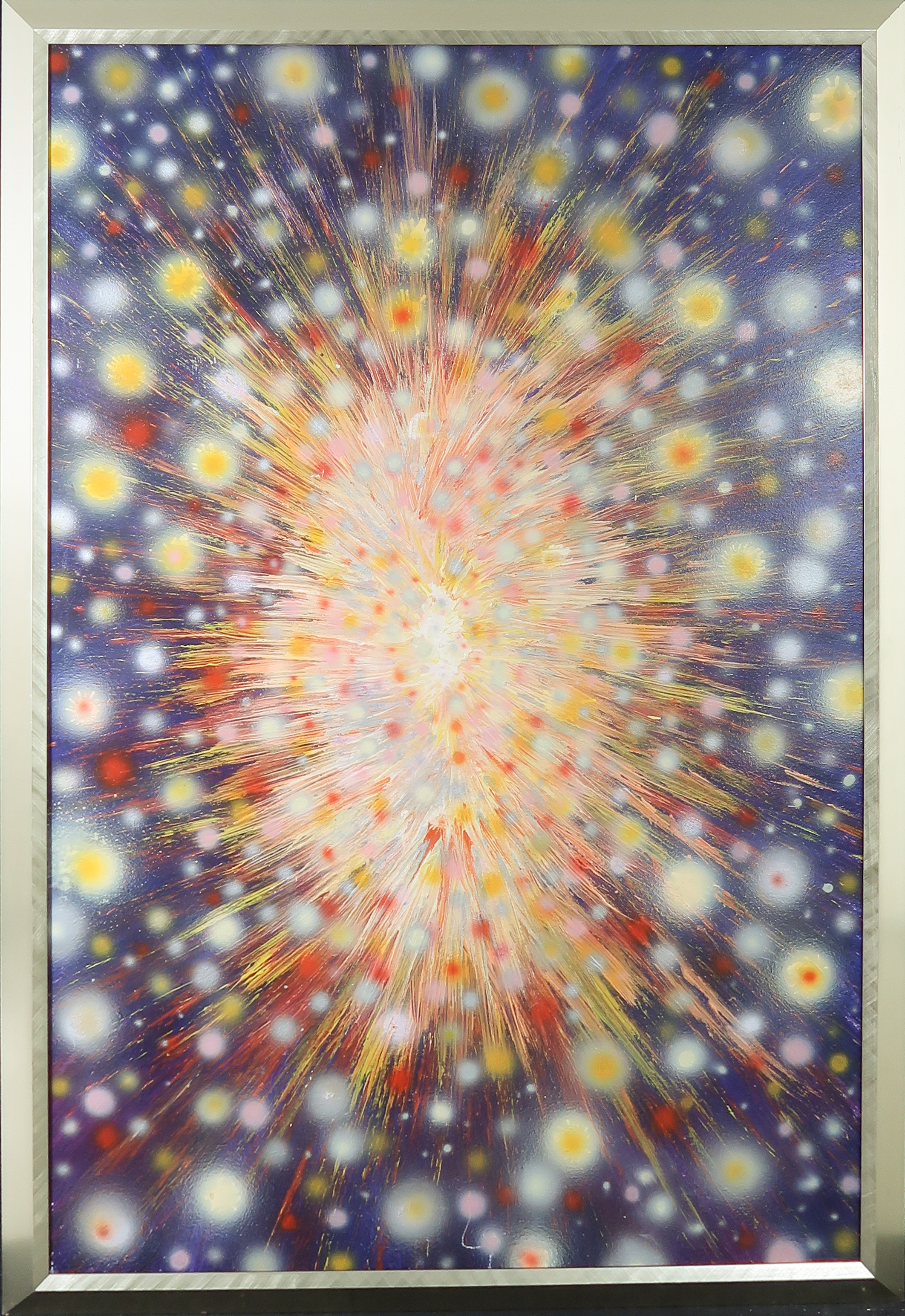 Niet of onleesbaar gesigneerd - Acryl op paneel, Explosie - Ingelijst (Groot) kopen? Bied vanaf 1!