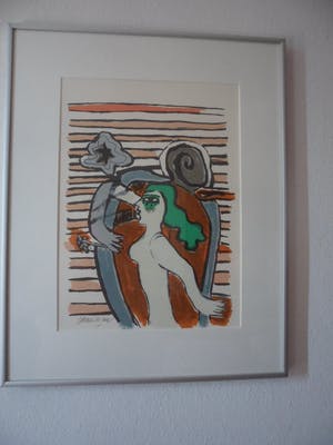 Corneille - Zeefdruk. Titel. "Femme et animeaux XIV kopen? Bied vanaf 120!