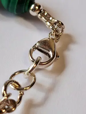 Nieuw Sterling zilveren armband gezet met Malachiet . kopen? Bied vanaf 65!