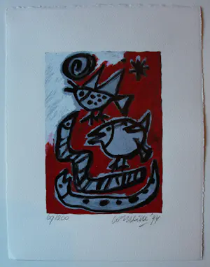 Corneille - Litho: oiseaux et serpents- 1994 kopen? Bied vanaf 225!