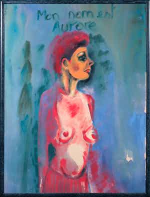 Sandrine Lambert - Olieverf op doek, Mon nom est Aurore - Ingelijst verkocht voor € 100!