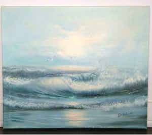 Niet of onleesbaar gesigneerd - Zeegezicht- Hollandse School gesigneerd verkocht voor € 1!