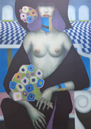 AcheterJef van Tuerenhout - HALFNAAKTE VROUW / KLEURZEEFDRUK / 80x60cm / SIG? Enchérissez de 90!
