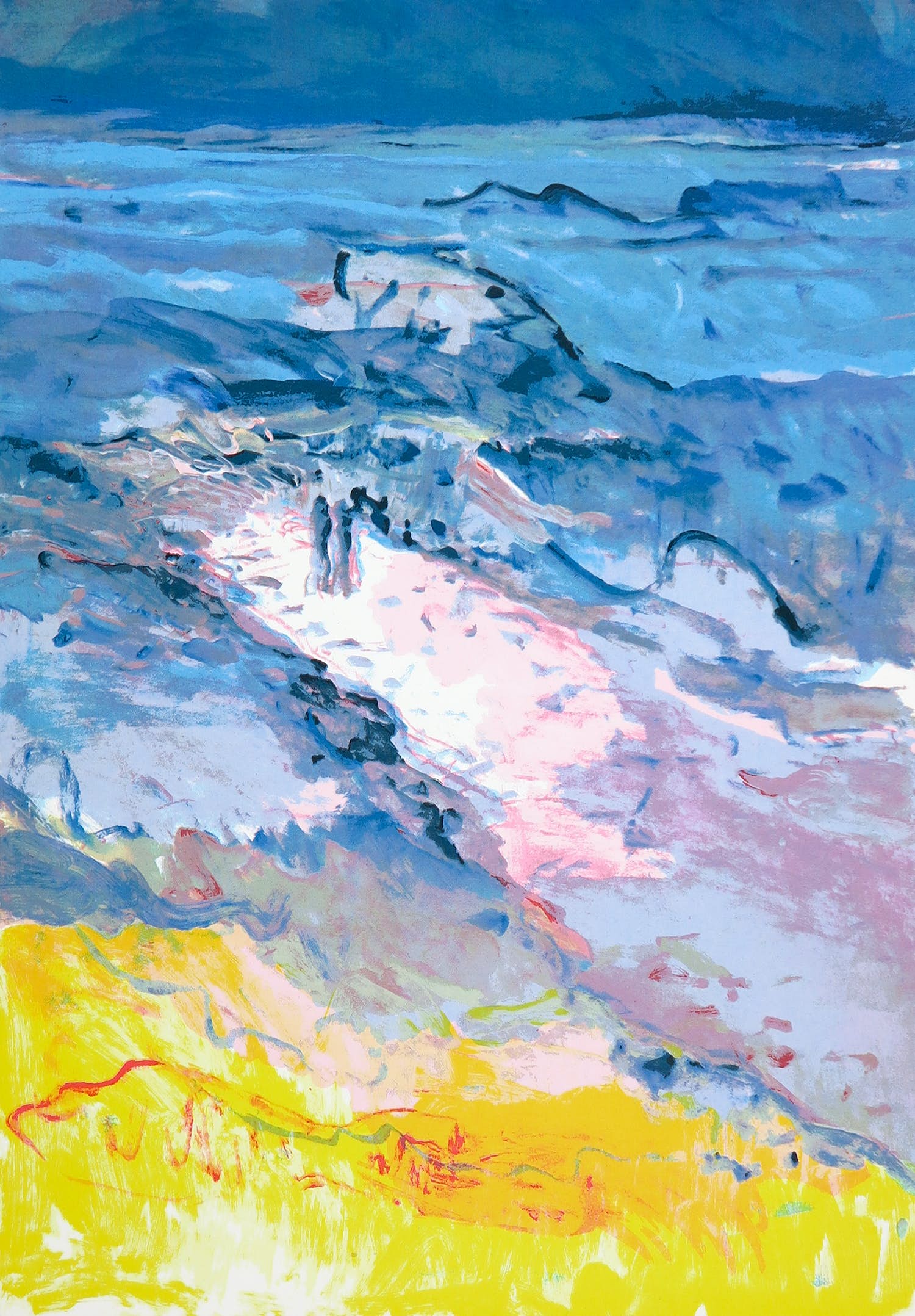 Kees van Bohemen - Zeefdruk, Variatie op een golfbreker kopen? Bied vanaf 1!