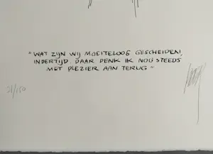 Peter van Straaten - "wat zijn wij moeiteloos gescheiden". – gesigneerde zeefdruk kopen? Bied vanaf 120!
