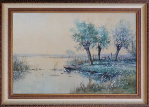 Jan van der Heijden - Hollands polderlandschap met kippen kopen? Bied vanaf 79!