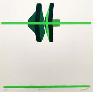 Hans Landsaat - kleurenzeefdruk - 'Hollands doolhof' - 1975 verkocht voor € 60!