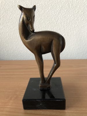 Brons (Onbekend) - Massief bronzen BAMBI beeldje jaren 40/50 kopen? Bied vanaf 15!