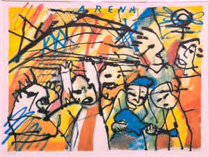 Herman Brood - Arena (Ajax) - gesigneerd - 500 ex - ingelijst verkocht voor € 235!