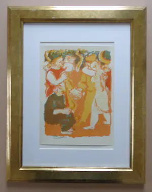 Maurice Savin - L'HEURE DE LA DANSE / KLEURLITHO / 48x38cm / KADER / SIG / 1963 kopen? Bied vanaf 25!