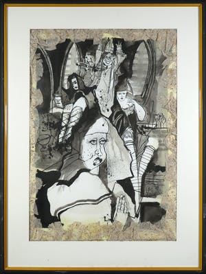 Guy Olivier - Inkttekening, Zonder titel - Ingelijst kopen? Bied vanaf 350!