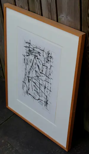 Jan Schoonhoven - Ingelijste tekening - 1990 kopen? Bied vanaf 2500!