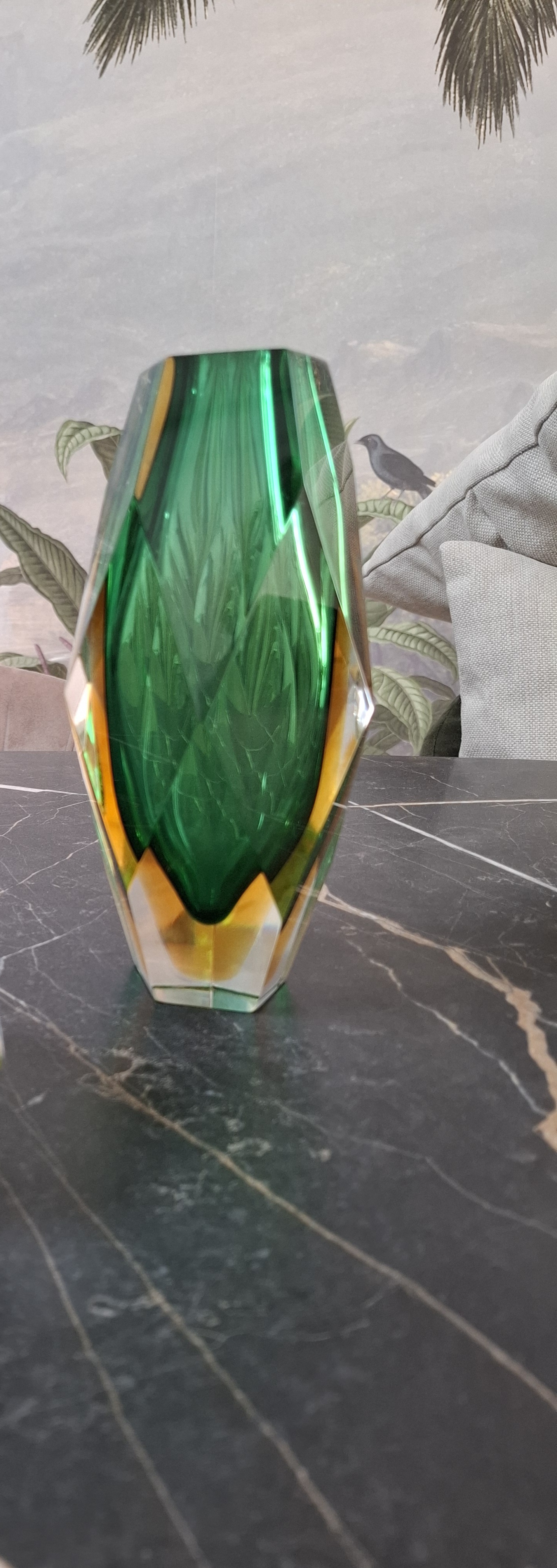 Allessandro Mandruzzato - Vaas in groen met amberkleur kopen? Bied vanaf 75!