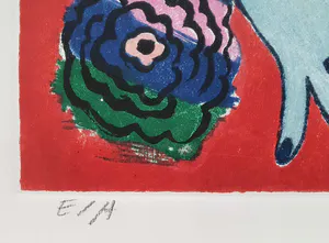 Corneille - Litho: 'L'oiseau couleur de soleil' (1979) - Ingelijst kopen? Bied vanaf 365!