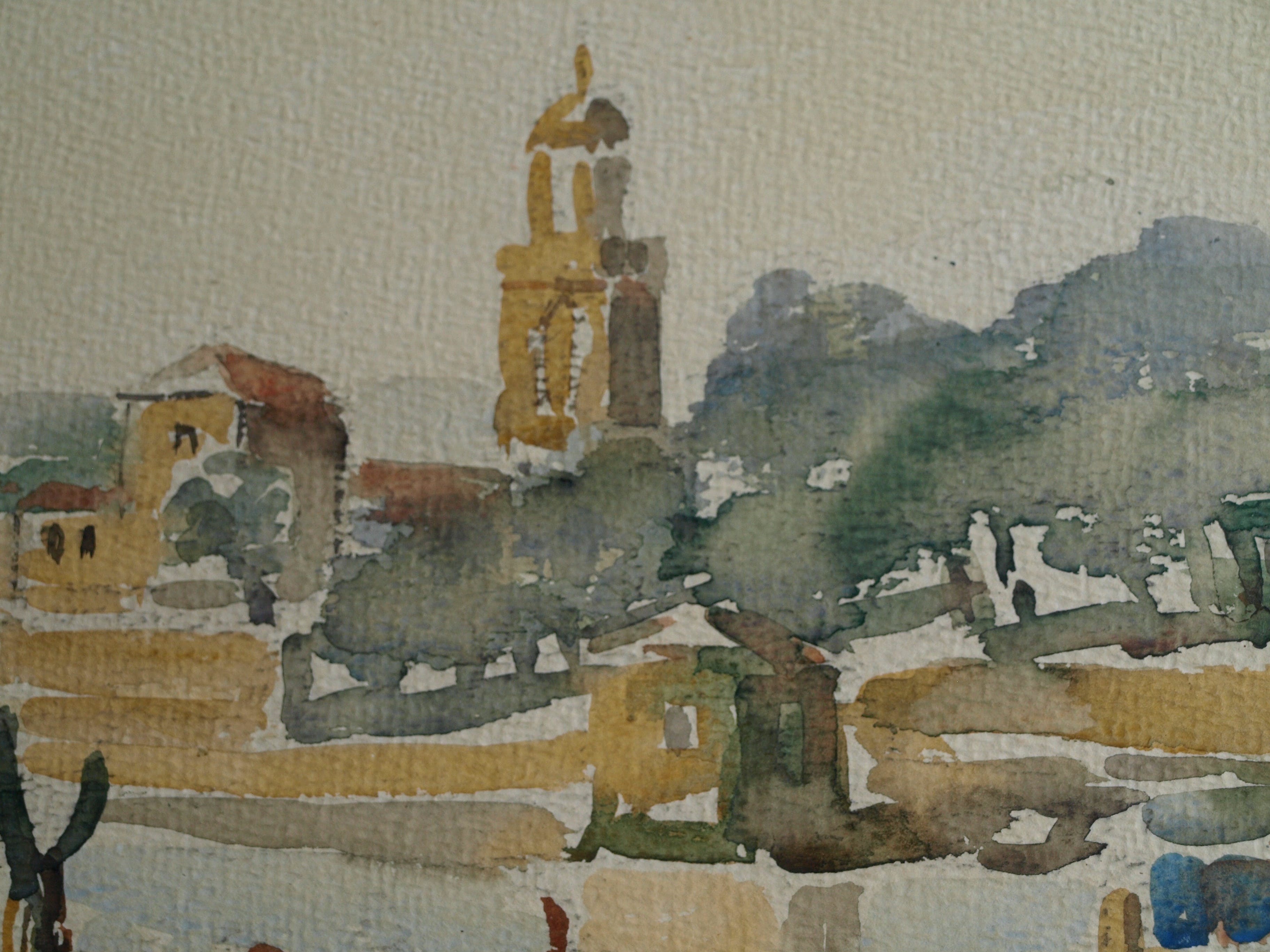 Bob Denneboom - Aquarel – Haven - ingelijst – ca 1958 kopen? Bied vanaf 45!