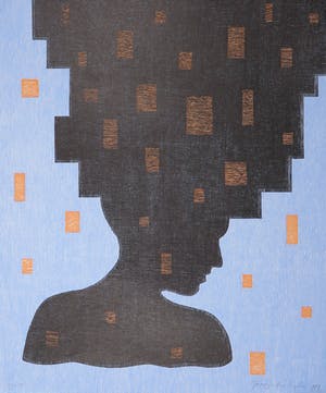 Jacomijn den Engelsen - Houtsnede op dun papier, Afro kopen? Bied vanaf 1!