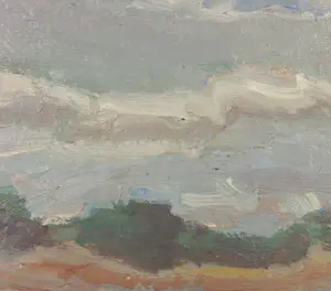 Numa Donzé - Olieverf op doek, Rheinlandschaft - Ingelijst kopen? Bied vanaf 100!