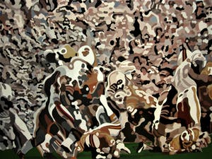 Fred van der Wal - Galerie Mokum - GiGa groot Acrylverf / Board schilderij "American Football" kopen? Bied vanaf 10!