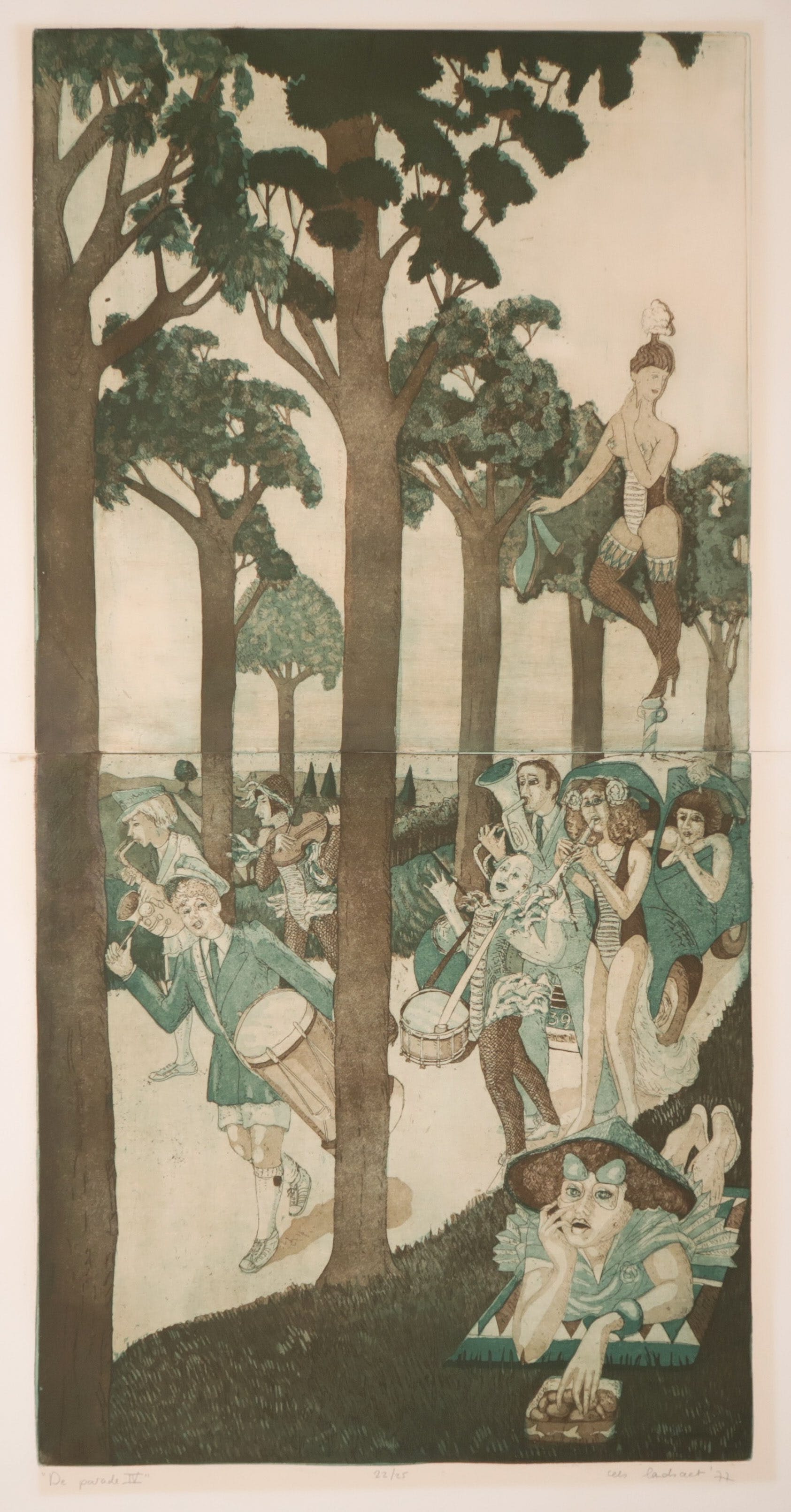 Cees Landsaat - Ets en aquatint, De parade IV kopen? Bied vanaf 1!