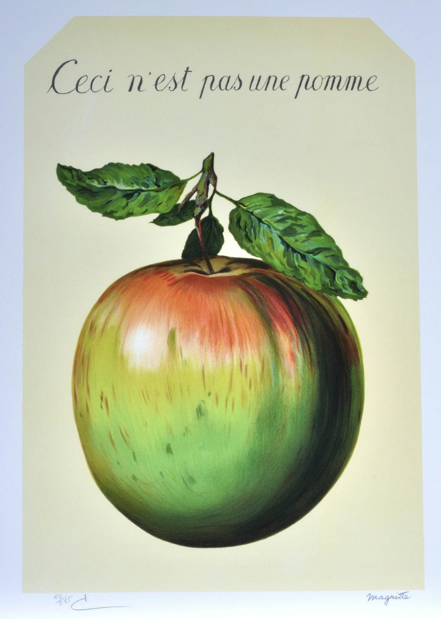 Rene Magritte - (naar) Ceci n'est pas une pomme (1964 ) - Lithografie - 60x45 cm kopen? Bied vanaf 440!