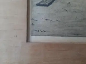 Willem Witsen - Ets "afgemeerde bootjes bij Hattem" potlood gesigneerd - orig. lijst kopen? Bied vanaf 50!