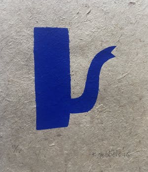 Klaas Gubbels - sjabloondruk 'Blauwe kan' - 2016 - oplage III/IV kopen? Bied vanaf 250!
