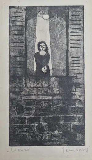 Jeanne Bieruma Oosting - Het venster - vroege handgesigneerde ets kopen? Bied vanaf 245!