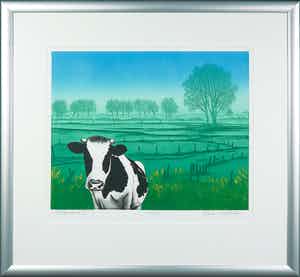 Hans Heijman - Kleurenets, Polderland I - Ingelijst verkocht voor € 35!