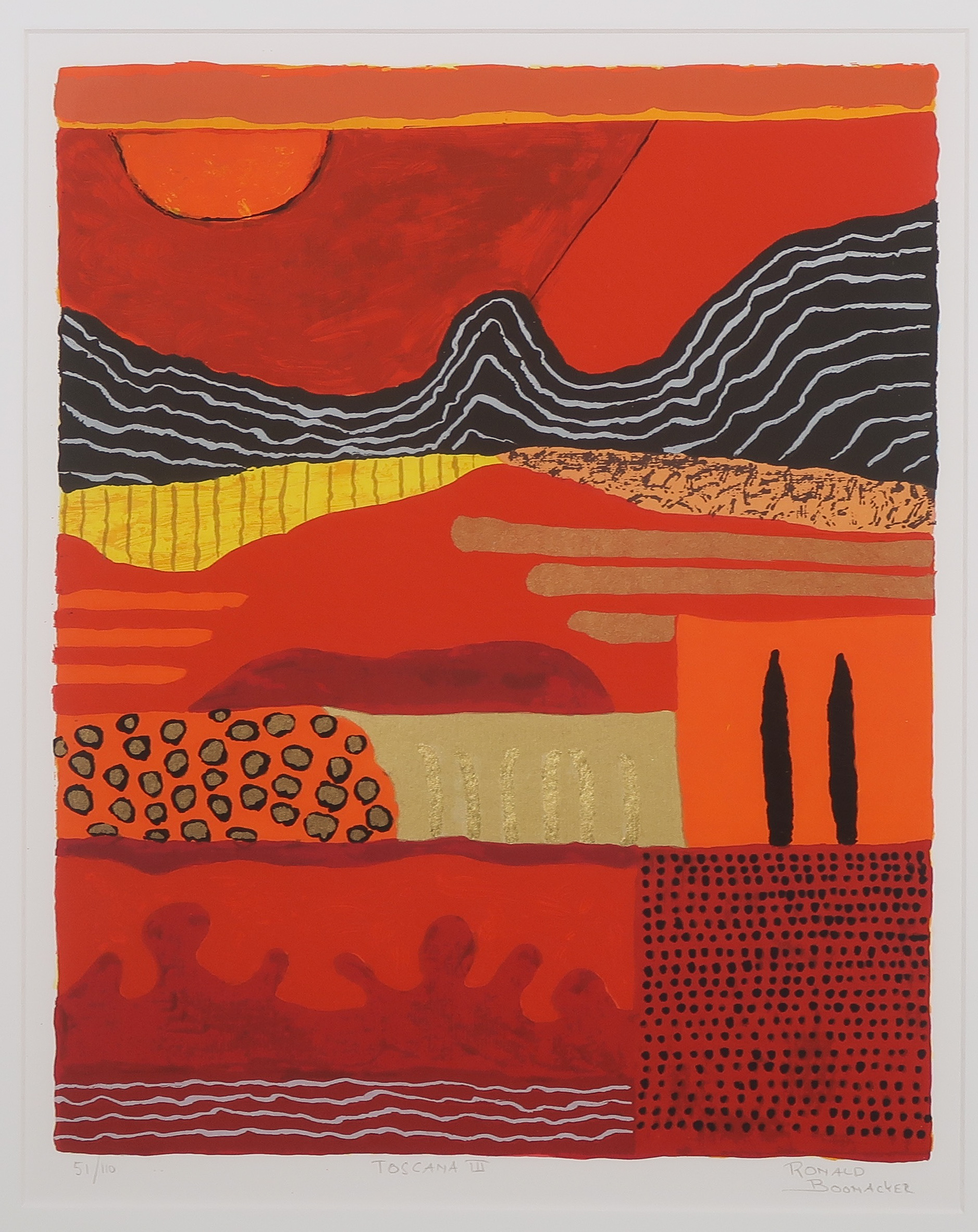 Ronald Boonacker - Zeefdruk, Toscana III - Ingelijst kopen? Bied vanaf 35!