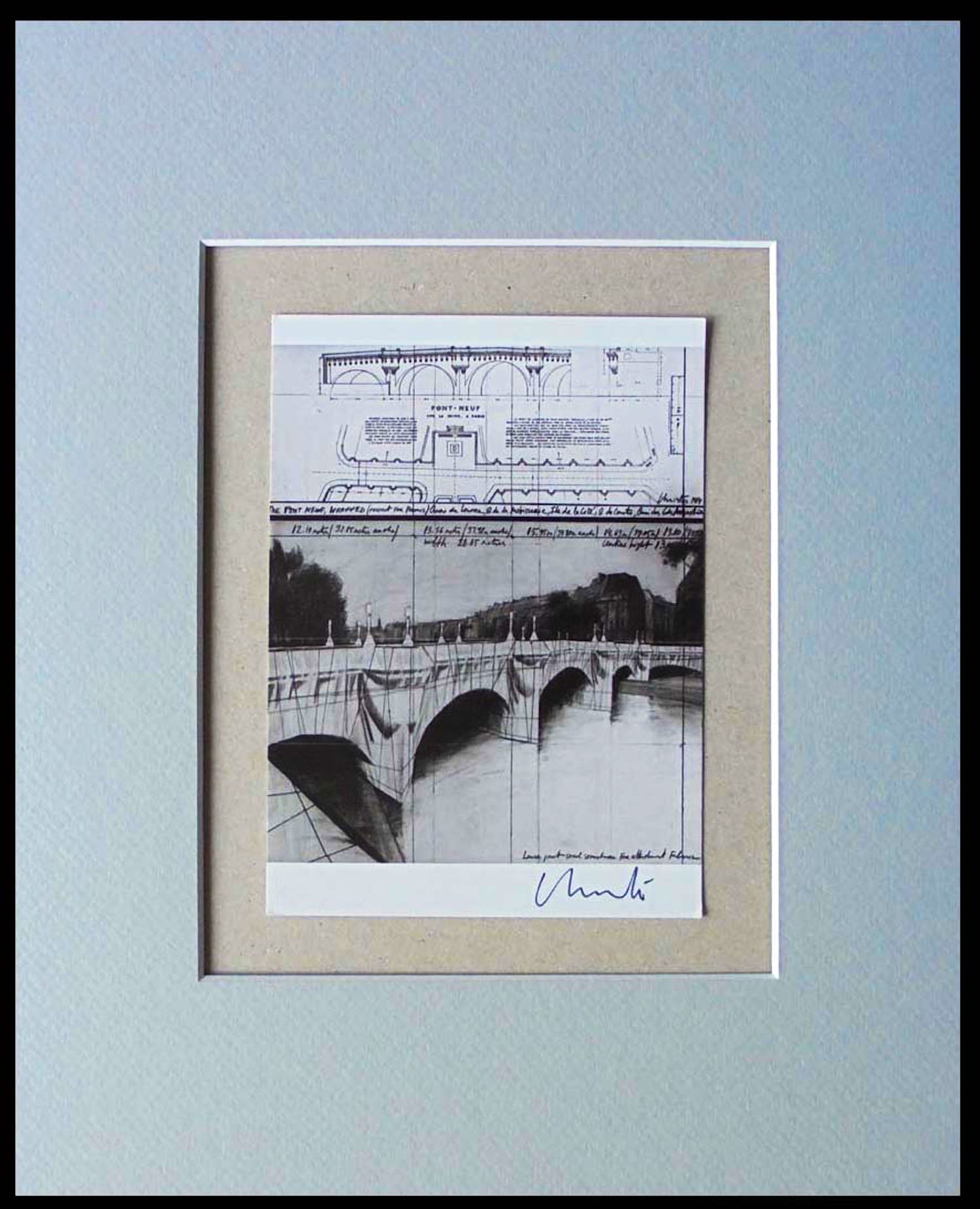 Christo - Project Pont Neuf , Paris 1984 - artcard - handgesigneerd - ready to frame verkocht voor € 90!