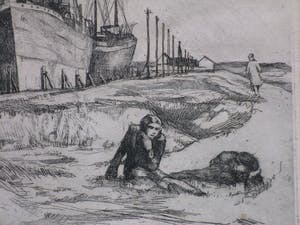 Albert Neuhuys - Dames van lichte zeden bij het schip - Ets kopen? Bied vanaf 1!