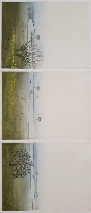 Elmar Gille - Rivierlandschap, aquatint ets kopen? Bied vanaf 65!