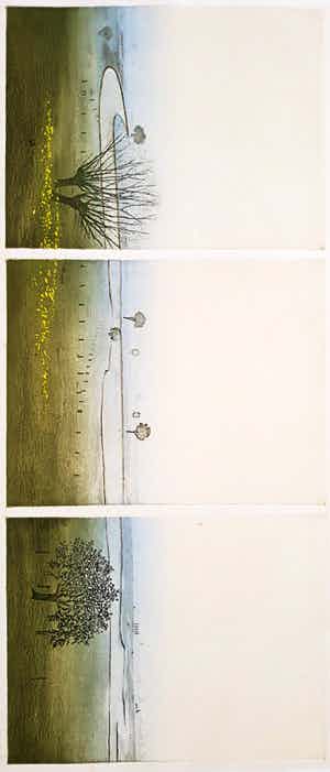 Elmar Gille - Rivierlandschap, aquatint ets verkocht voor € 65!