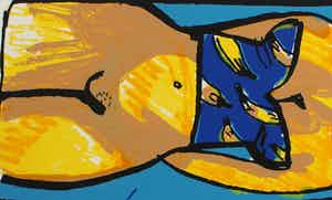 Herman Brood - Zeefdruk: Oh hoe ik hunker naar de zeelucht van uw doos.. verkocht voor € 225!