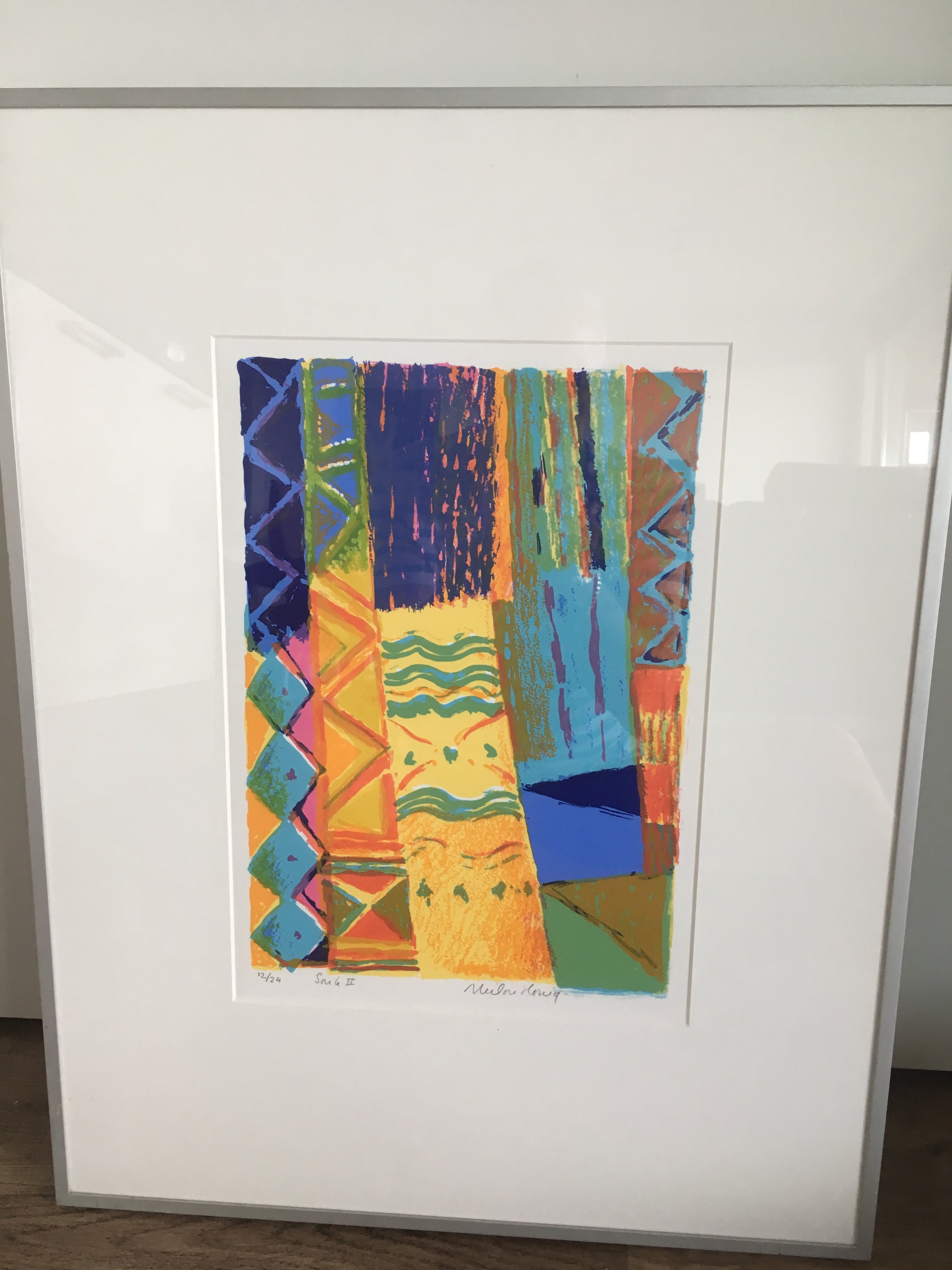 Milou Honig - Zeefdruk ‘ Snek II ‘ ingelijst. verkocht voor € 35!