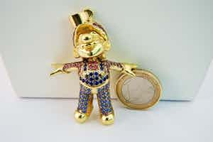 1910 - GROOT&UNIEK! Gouden Nintendo Super Mario hanger - 30 jaar Mario! verkocht voor € 2380!