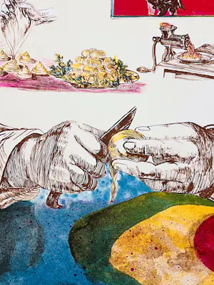 Jacqueline de Jong - Eet meer aardappelen, gesigneerde litho kaufen? Bieten Sie von 49!