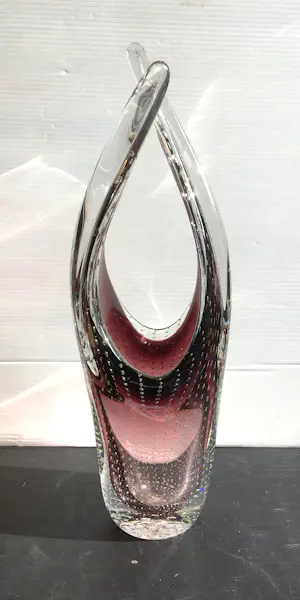 AcheterVerreries de Boussu - Vaas in glas met luchtbellen patroon? Enchérissez de 20!