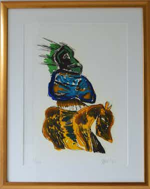 Karel Appel - Ets - De Ruiter - ingelijst - 1995 verkocht voor € 750!