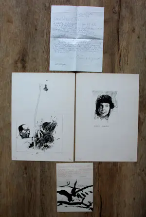 Willem Snitker - 2 litho's + uitnodiging galerie + handgeschreven brief (12 1/2 huwelijk) kaufen? Bieten Sie von 49!
