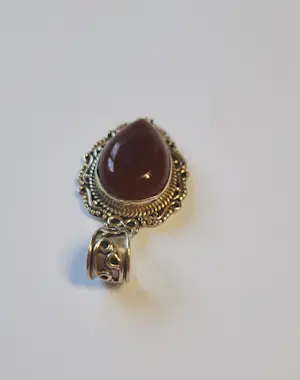 handgemaakte hanger van 925 zilver, gezet met echte edelsteen: carneool. kopen? Bied vanaf 45!