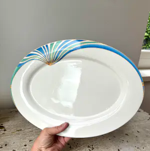 Villeroy en Boch - Villeroy & Boch Ovale serveerschaal uit de Lago-serie, Memphis Era, 1980 kopen? Bied vanaf 29!