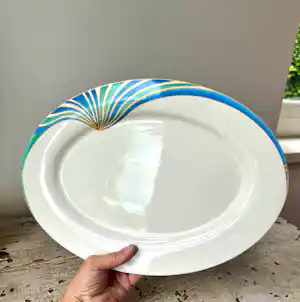 AcheterVilleroy en Boch - Villeroy & Boch Ovale serveerschaal uit de Lago-serie, Memphis Era, 1980? Enchérissez de 29!