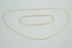 78- Sierlijke 18 Krt gouden SET (collier & armband) - fantasie schakel kopen? Bied vanaf 200!