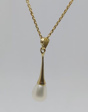 14k gouden collier met een zoetwater parel kopen? Bied vanaf 160!