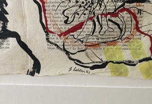 Pieter Holstein - Zeldzame gouache op Franse boek pagina’s kopen? Bied vanaf 85!