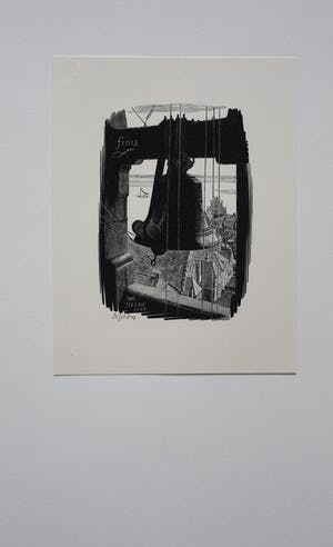 Dirk van Gelder - Houtgravure: Veere - 1953 kopen? Bied vanaf 49!
